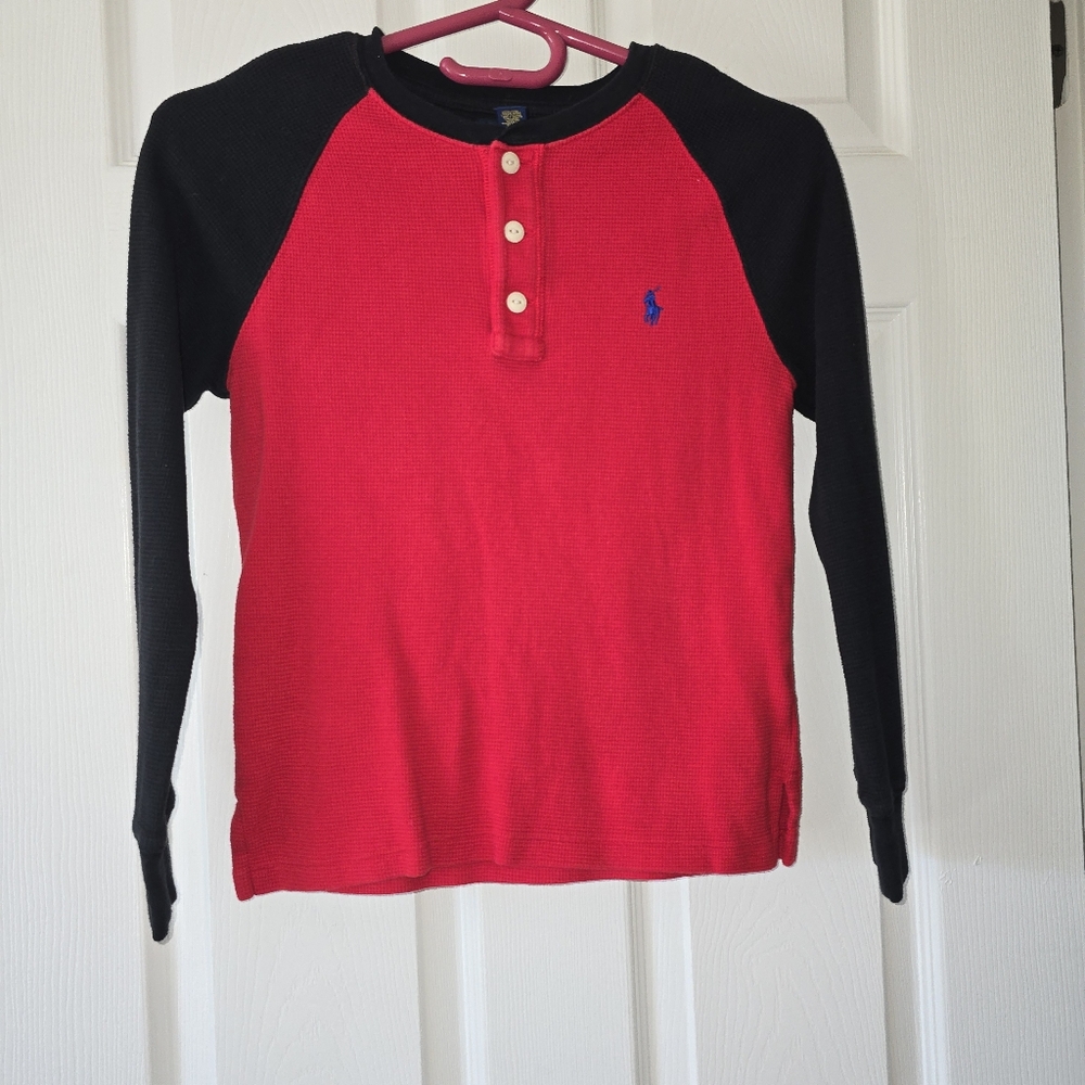 Polo by Ralph Lauren Kids Red and Black Henley Shirt